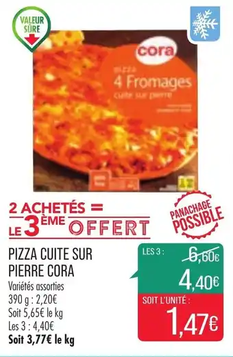 Match Pizza cuite sur pierre cora offre