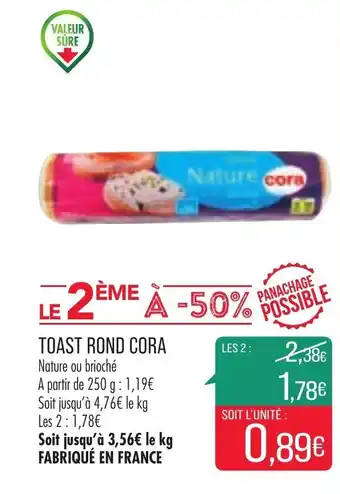 Toast rond cora