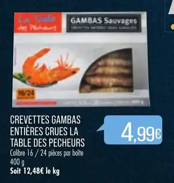 Match Crevettes gambas entières crues la table des pecheurs offre