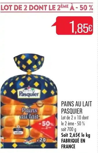 Match Pains au lait pasquier offre