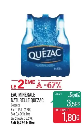 Match Eau minérale naturelle quezac offre