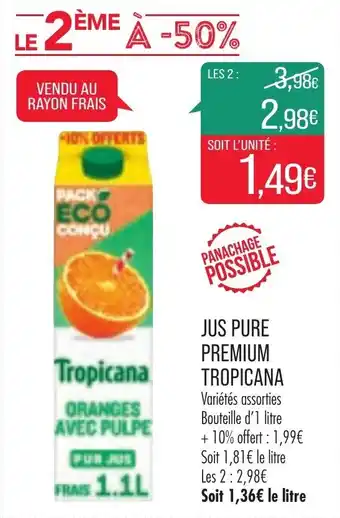 Match Jus pure premium tropicana offre