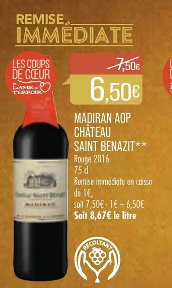 Match Madiran aop château saint benazit offre