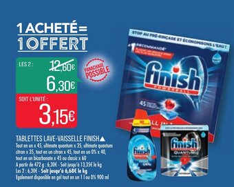Tablettes lave-vaisselle finish