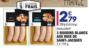 ALDI 3 Boudins blancs aux noix de saint-jacques offre