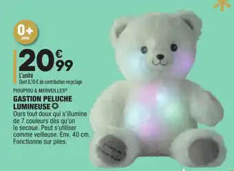 ALDI Gastion Peluche Lumineuse offre