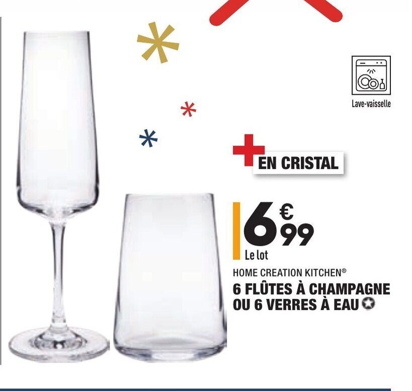 Promo 6 Flûtes à Champagne chez ALDI