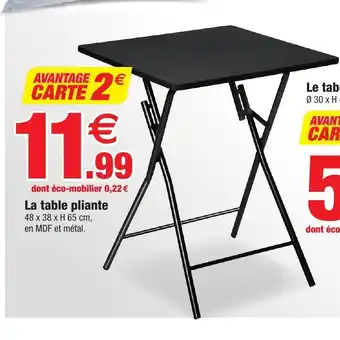Bazarland La Table Pliante offre