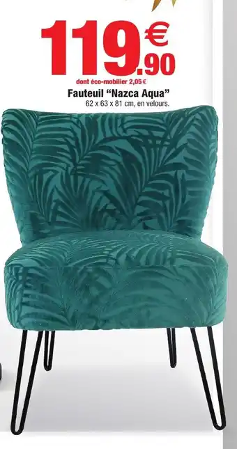 Bazarland Fauteuil Nazca Aqua offre