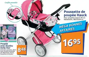 Action Poussette De Poupée Hauck, Poupée Avec Doudou Dolly Star offre