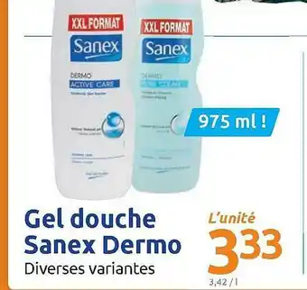 Action Gel Douche Sanex Dermo offre