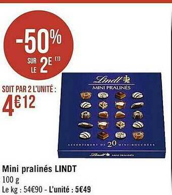 Casino Supermarchés Mini Pralinés Lindt offre