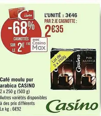Café Moulu Pur Arabica Casino