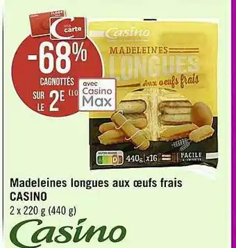 Madeleines Longues Aux Oeufs Frais Casino