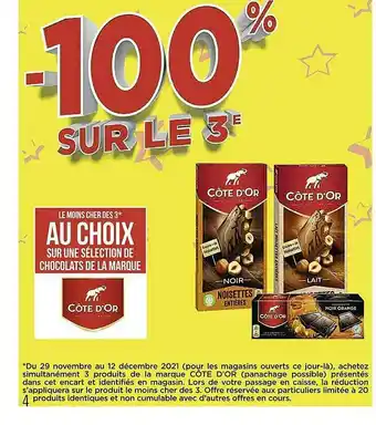 Casino Supermarchés Chocolats De La Marque Côte D'or offre