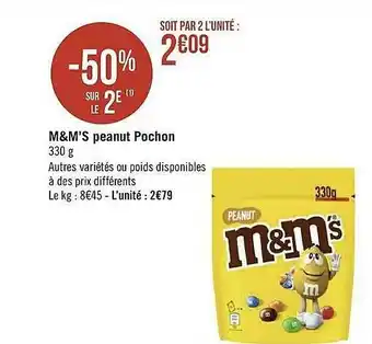 Géant Casino M&m's Peanut Pochon offre