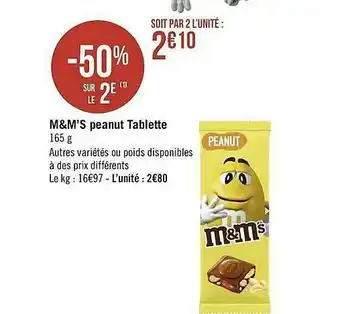 Géant Casino M&m's Peanut Tablette offre