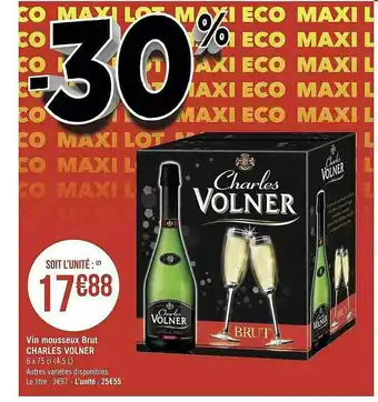 Géant Casino Vin Mousseux Brut Charles Volner offre