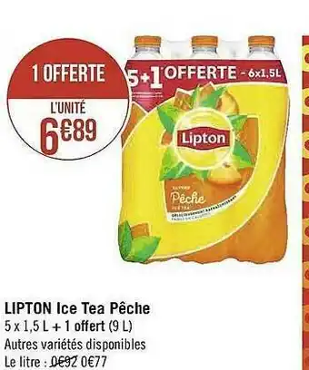 Géant Casino Lipton Ice Tea Pêche offre