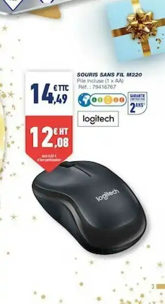Bureau Vallée Souris Sans Fil M220 Logitech offre