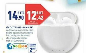 Bureau Vallée écouteurs Sans Fil offre