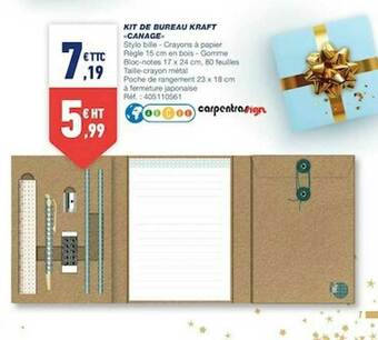 Bureau Vallée Kit De Bureau Kraft «canage» offre