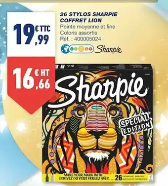 26 Stylos Sharpie Coffret Lion Sharpie