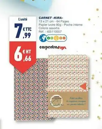 Bureau Vallée Carnet «kira» offre