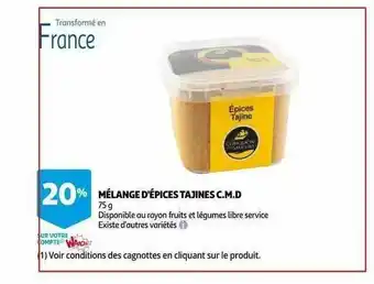 Auchan Mélange D'épices Tajines C.m.d offre