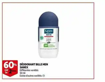 Auchan Déodorant Bille Men Sanex offre