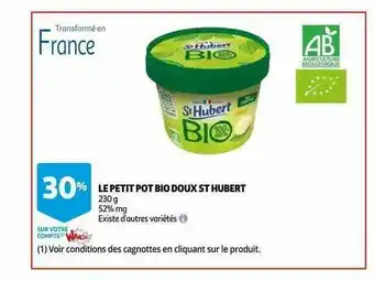 Auchan Le Petit Pot Bio Doux St Hubert offre