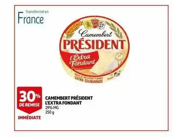 Auchan Camembert Président L'extra Fondant offre