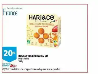 Auchan Boulettes Bio Hari & Co offre
