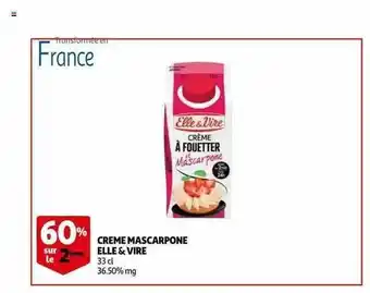 Auchan Crème Mascarpone Elle & Vire offre