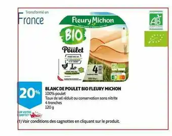 Blanc De Poulet Bio Fleury Michon