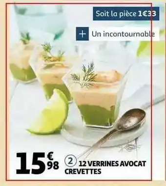 Auchan 12 Verrines Avocat Crevettes offre