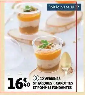 Auchan 12 Verrines St Jacques, Carottes Et Pommes Fondantes offre