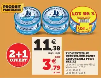 Super U Thon entier au Naturel Demarche Responsable Petit offre
