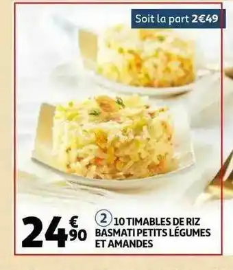 Auchan 10 Timables De Riz Basmati Petits Légumes Et Amandes offre