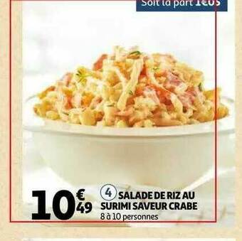 Auchan Salade De Riz Au Surimi Saveur Crabe offre