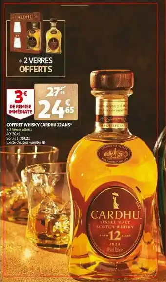 Auchan Coffret Whisky Cardhu 12 Ans offre