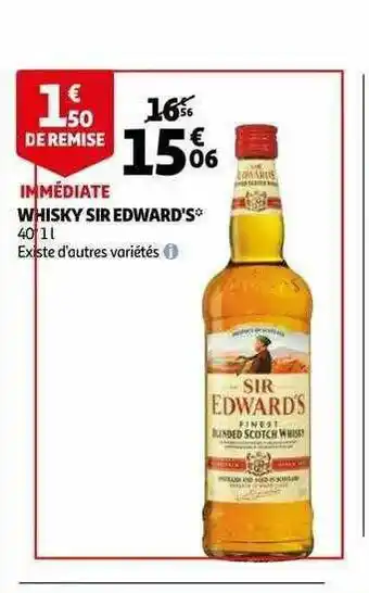 Auchan Whisky Sir Edward's offre