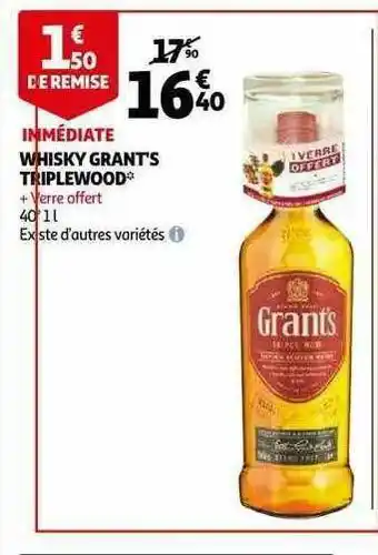 Auchan Whisky Grant's Triplewood offre