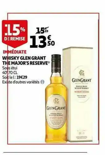 Auchan Whisky Glen Grant The Major's Reserve offre