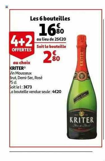Auchan Kriter Vin Mousseux offre