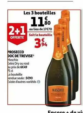 Auchan Prosecco Doc De Trevise offre