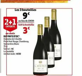 Igp Pays D'oc Domaine Des CibadiĂšs Pinot Noir Rouge, Chardonay
