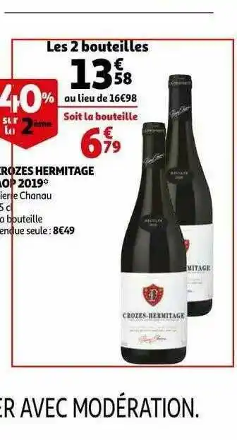 Auchan Crozes Hermitage Aop 2019 Pierre Chanau offre