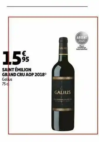 Auchan Saint émilion Grand Cru Aop 2018 offre