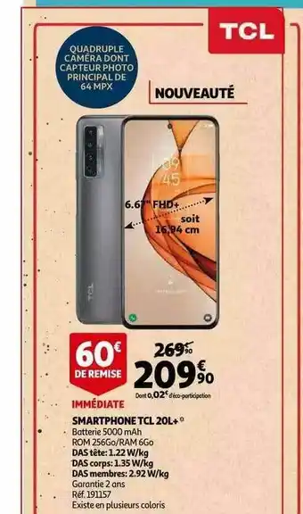 Smartphone Tcl 20l+